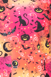 Halloween Kürbis Fledermaus Katzen Motiv Damen Kasack Motiv Zoom